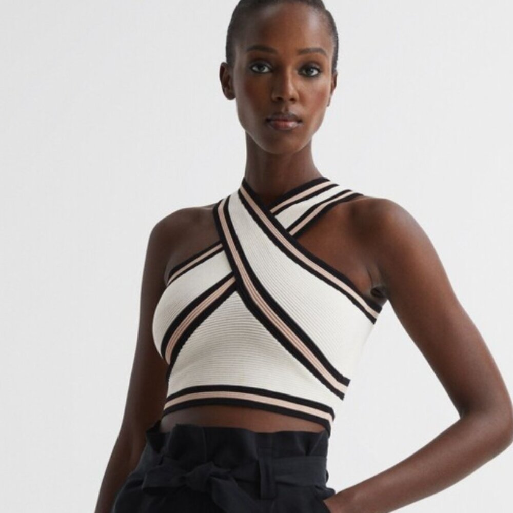Reiss Darla Top Colorblock Size M NWOT